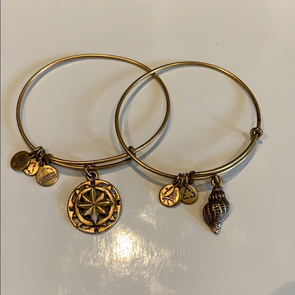 Two gold Alex&Ani bracelets